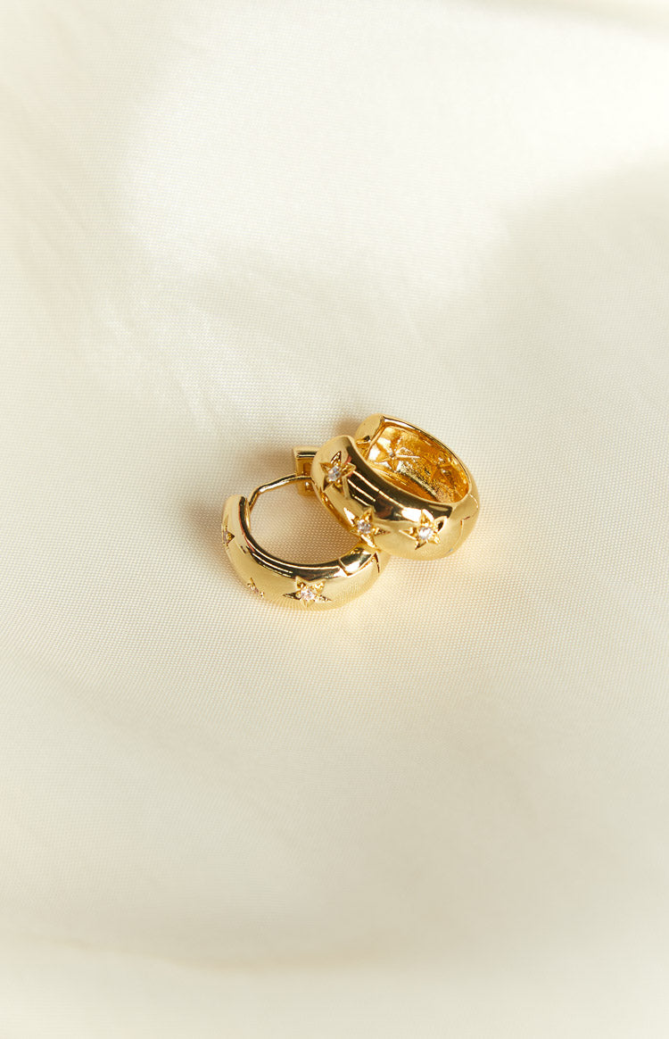 Stardust Gold Hoop Earrings (FREE over $180) Image