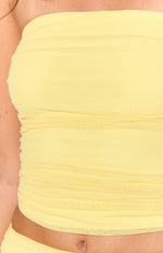 Silvie Yellow Strapless Crop Top Image