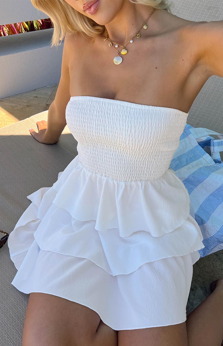 Zeke White Strapless Mini Dress Image