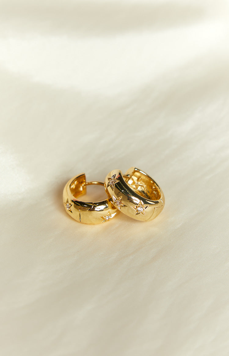 Stardust Gold Hoop Earrings (FREE over $180) Image