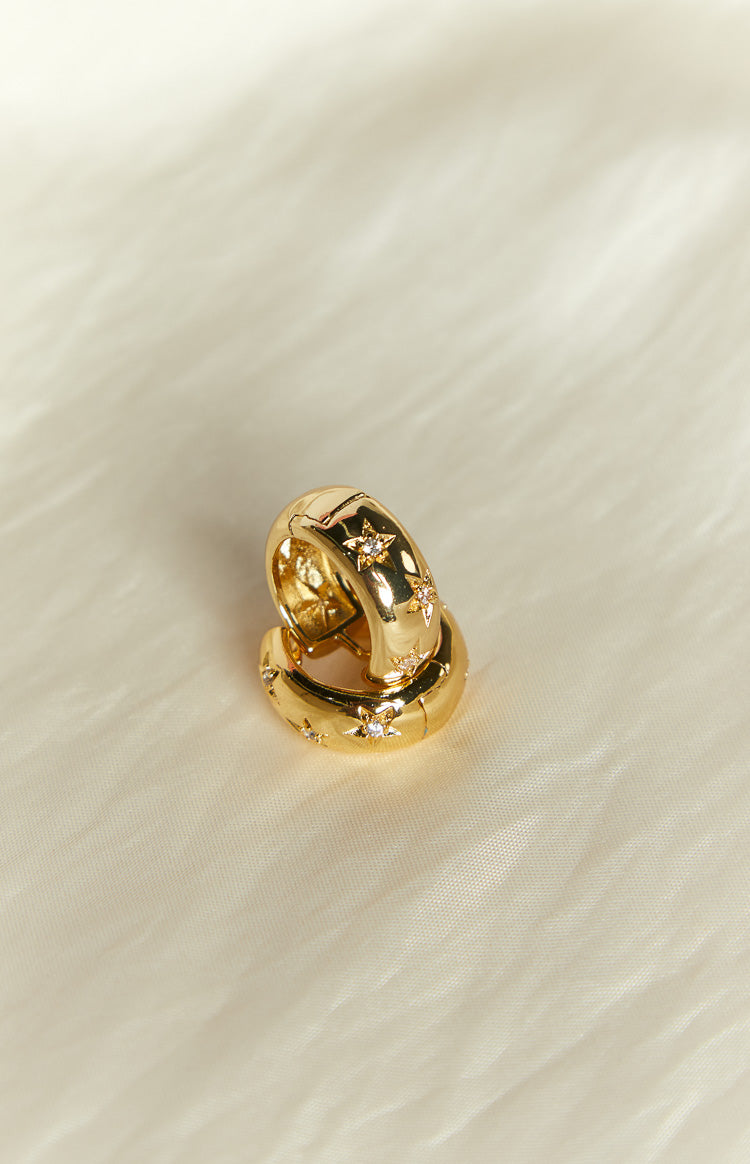 Stardust Gold Hoop Earrings (FREE over $180) Image