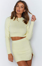 All Mine Long Sleeve Knit Crop Yellow Image