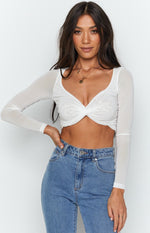 Calabria Long Sleeve Crop White Image