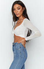 Calabria Long Sleeve Crop White Image