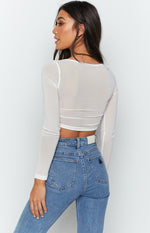 Calabria Long Sleeve Crop White Image