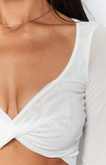 Calabria Long Sleeve Crop White Image