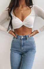 Calabria Long Sleeve Crop White Image