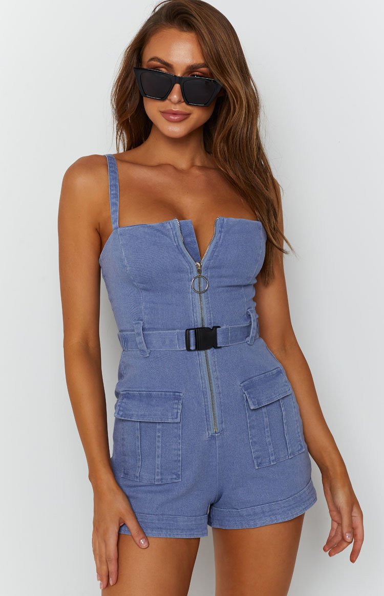 Don't Play Games Playsuit Denim Image