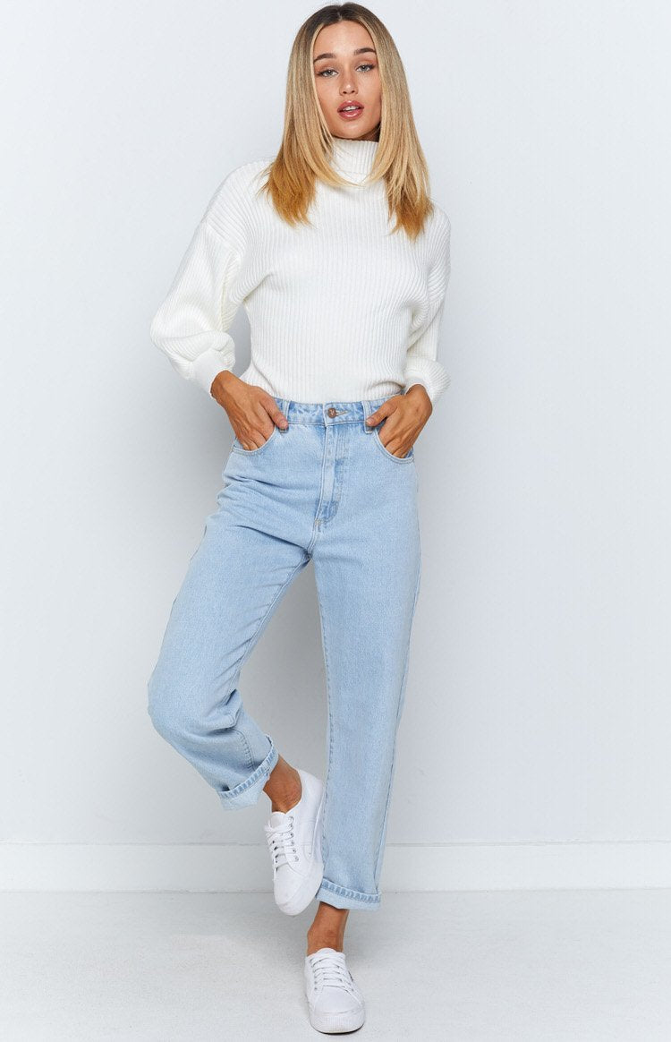 Devoted Butterfly Sleeve Jumper White Image