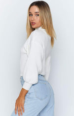 Devoted Butterfly Sleeve Jumper White Image