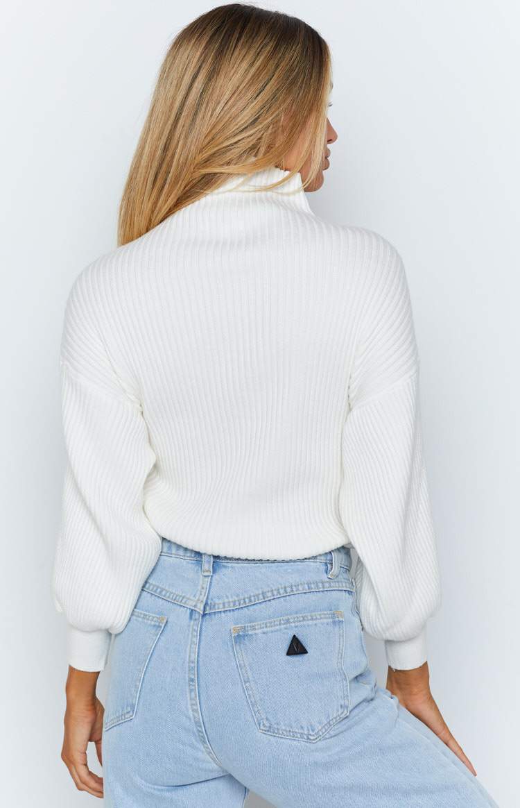 Devoted Butterfly Sleeve Jumper White Image
