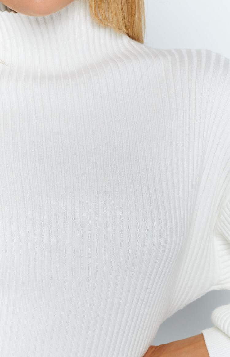 Devoted Butterfly Sleeve Jumper White Image