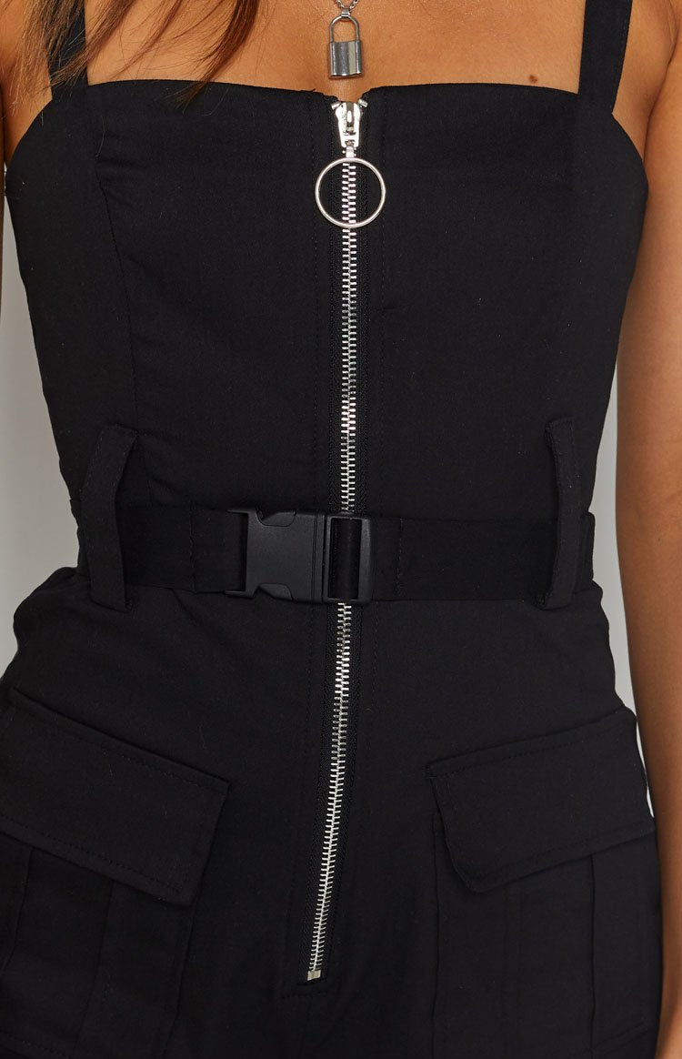 Don't Play Games Playsuit Black Image