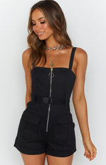 Don't Play Games Playsuit Black Image