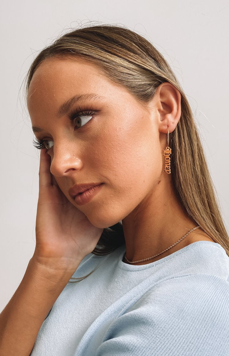 Eclat Beachwood Honey Hoop Earrings Gold Image