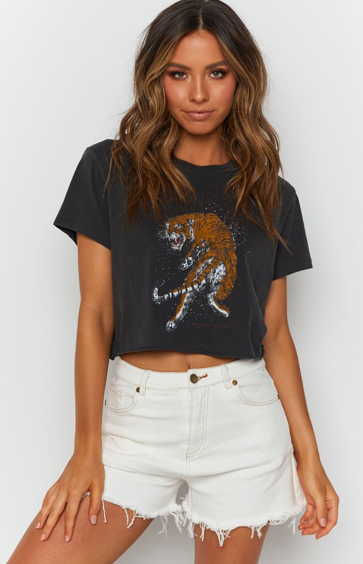 Hit The Books Denim Shorts White Image