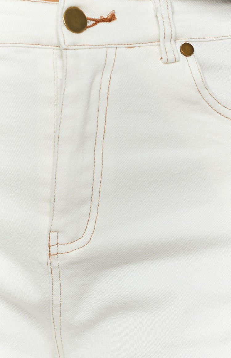 Hit The Books Denim Shorts White Image