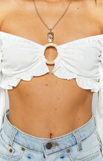 Mariella Long Sleeve Crop Top White Image