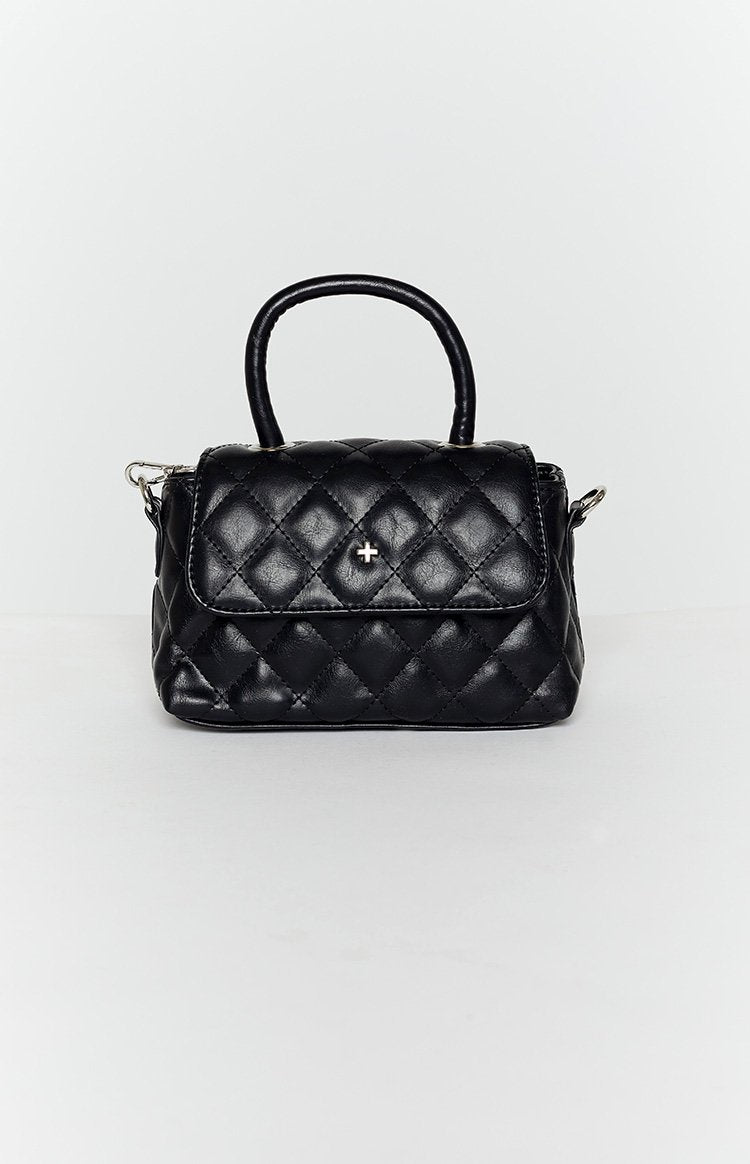 Peta & Jain Cartier Top Handle Quilt Bag Black Quilt Image