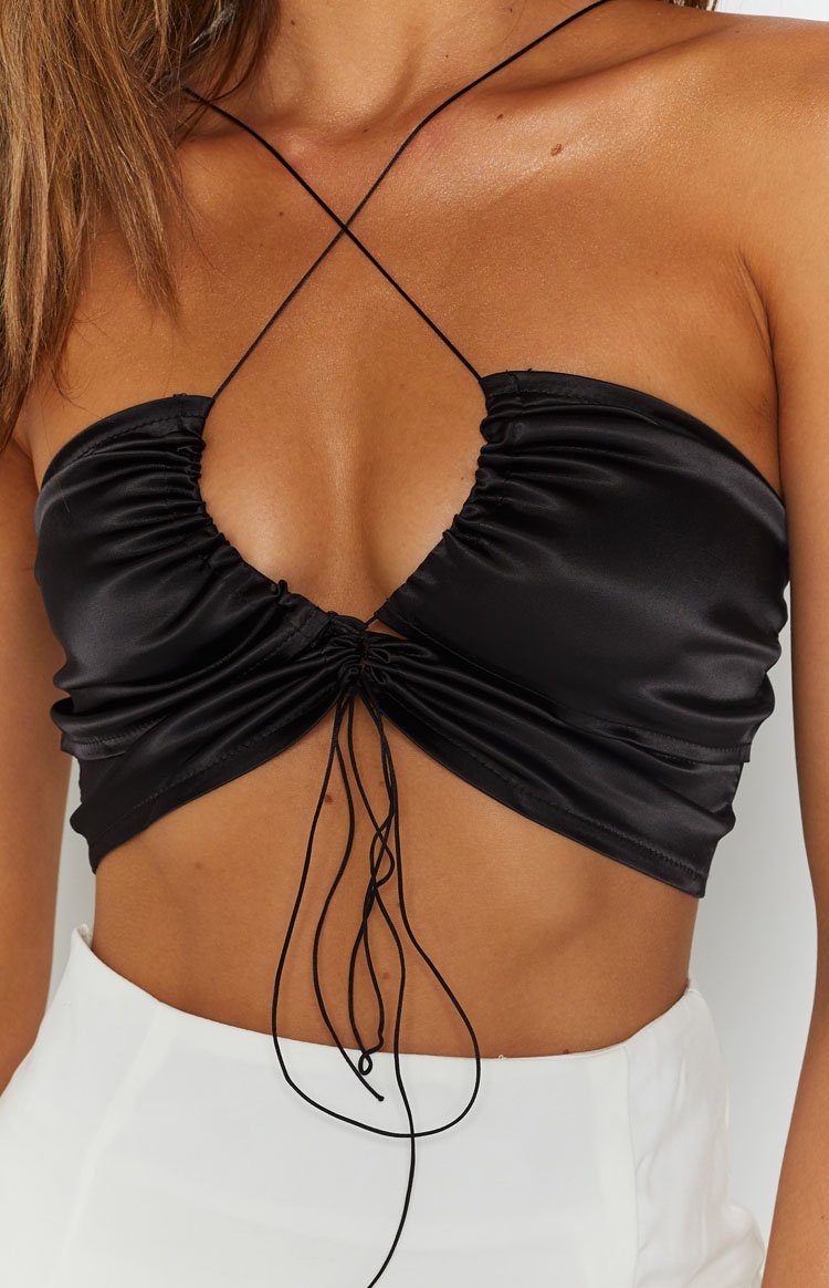 So Peachy Crop Black Satin Image
