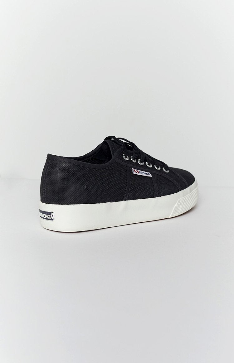 Superga 2730 COTU Canvas Sneaker Black and White Image