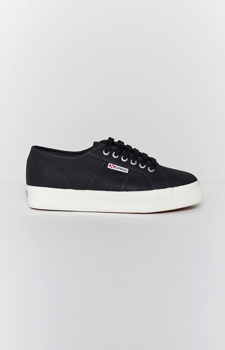 Superga 2730 COTU Canvas Sneaker Black and White Image