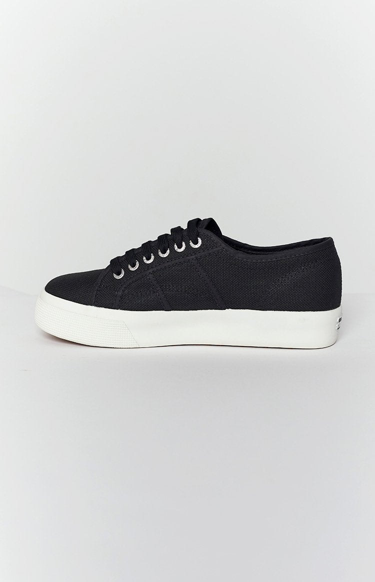 Superga 2730 COTU Canvas Sneaker Black and White Image