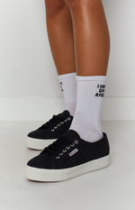 Superga 2730 COTU Canvas Sneaker Black and White Image
