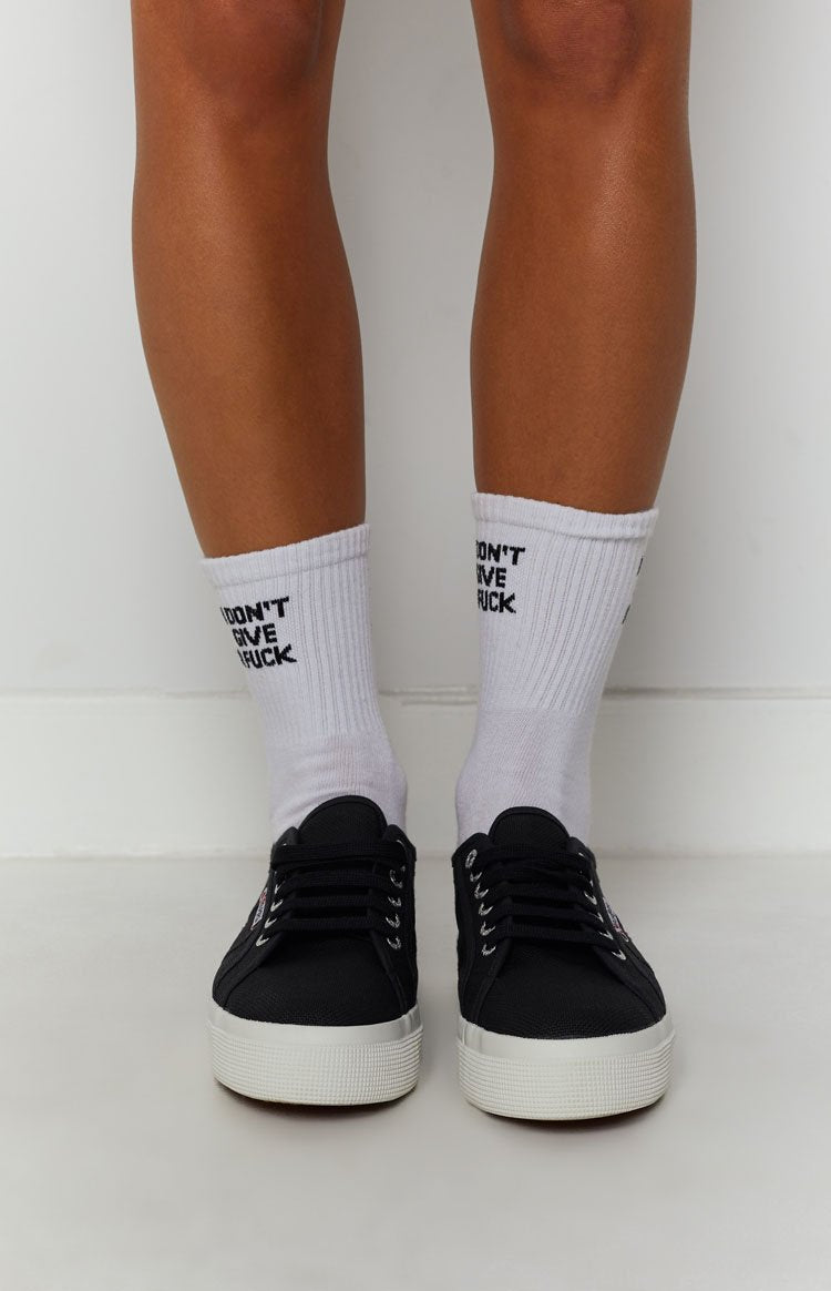Superga 2730 COTU Canvas Sneaker Black and White Image