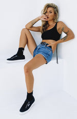 Superga 2730 COTU Canvas Sneaker Black and White Image