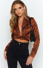 Tuscan Sun Blouse Bronze Tiger Image