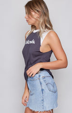 Afends Iggy Bandcut Tee Charcoal and Natural Image