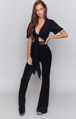 Almalfi Tie Up Crop Black Image