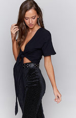 Almalfi Tie Up Crop Black Image