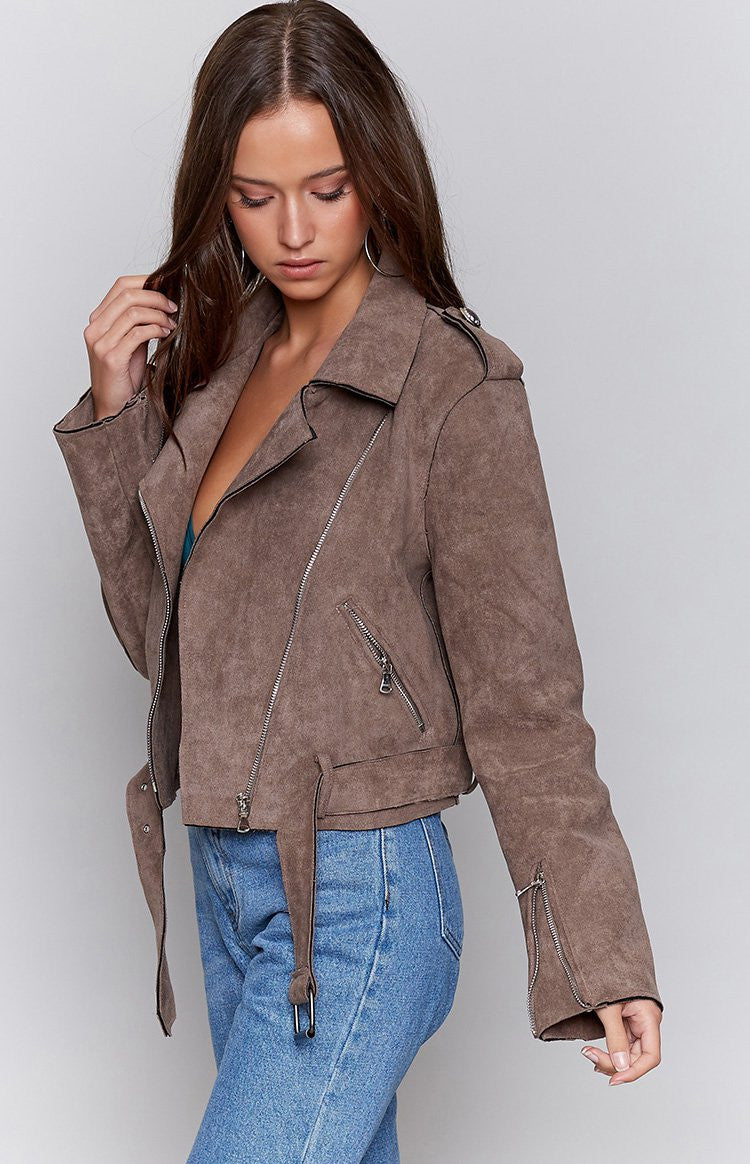 Zeppelin Biker Jacket Coffee Image