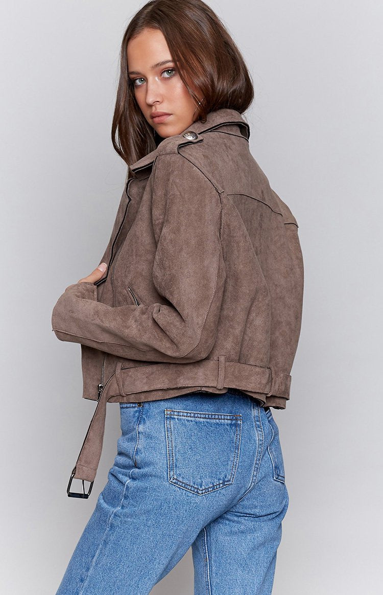 Zeppelin Biker Jacket Coffee Image