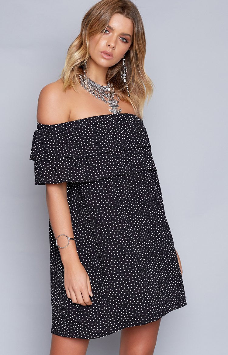 Reflection Frill Dress Confetti Black Image