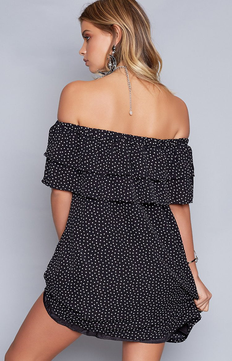 Reflection Frill Dress Confetti Black Image