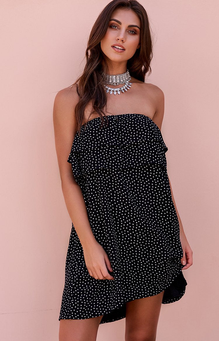 Reflection Frill Dress Confetti Black Image