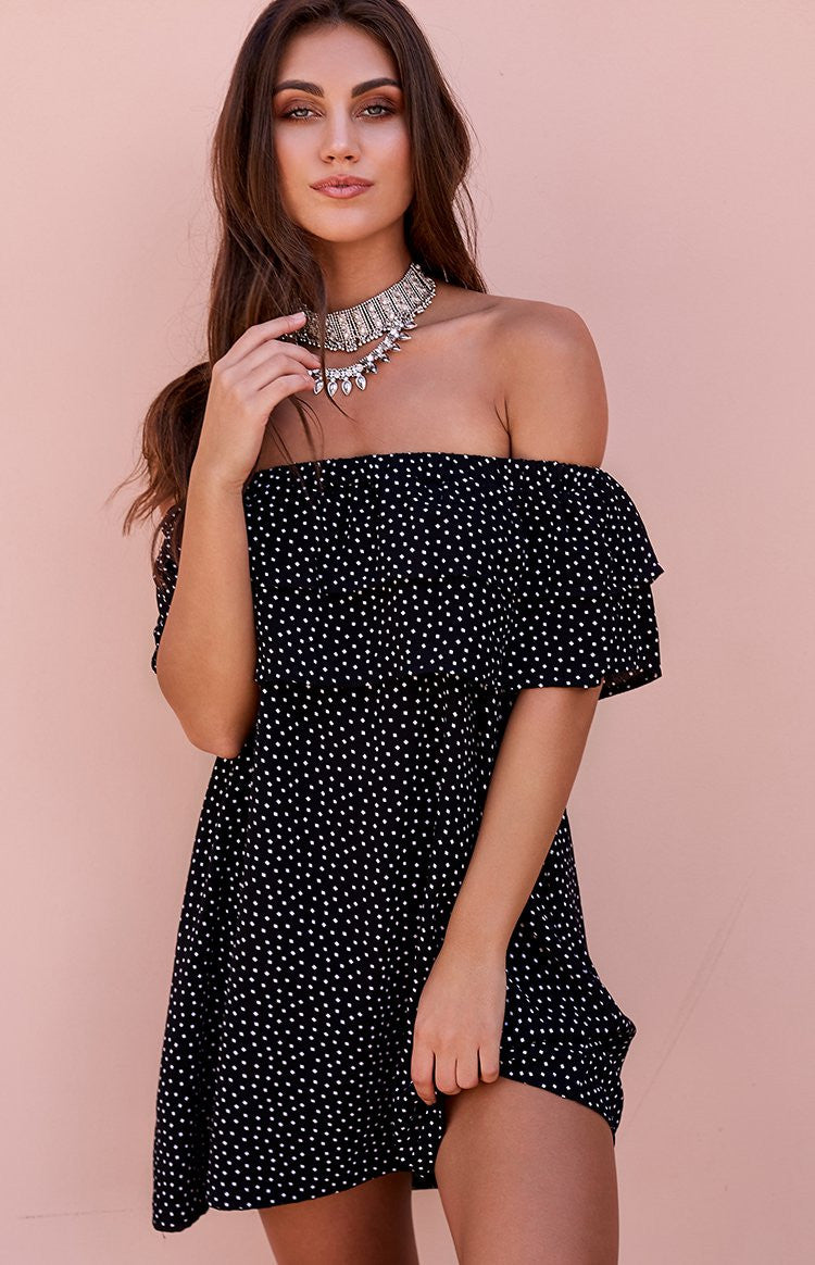 Reflection Frill Dress Confetti Black Image