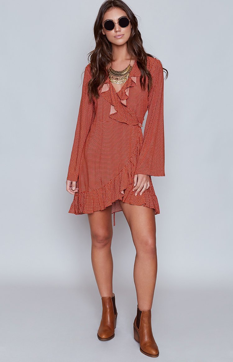 MinkPink Annabel Ruffle Wrap Dress Image