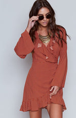 MinkPink Annabel Ruffle Wrap Dress Image