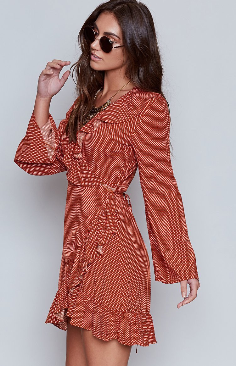MinkPink Annabel Ruffle Wrap Dress Image